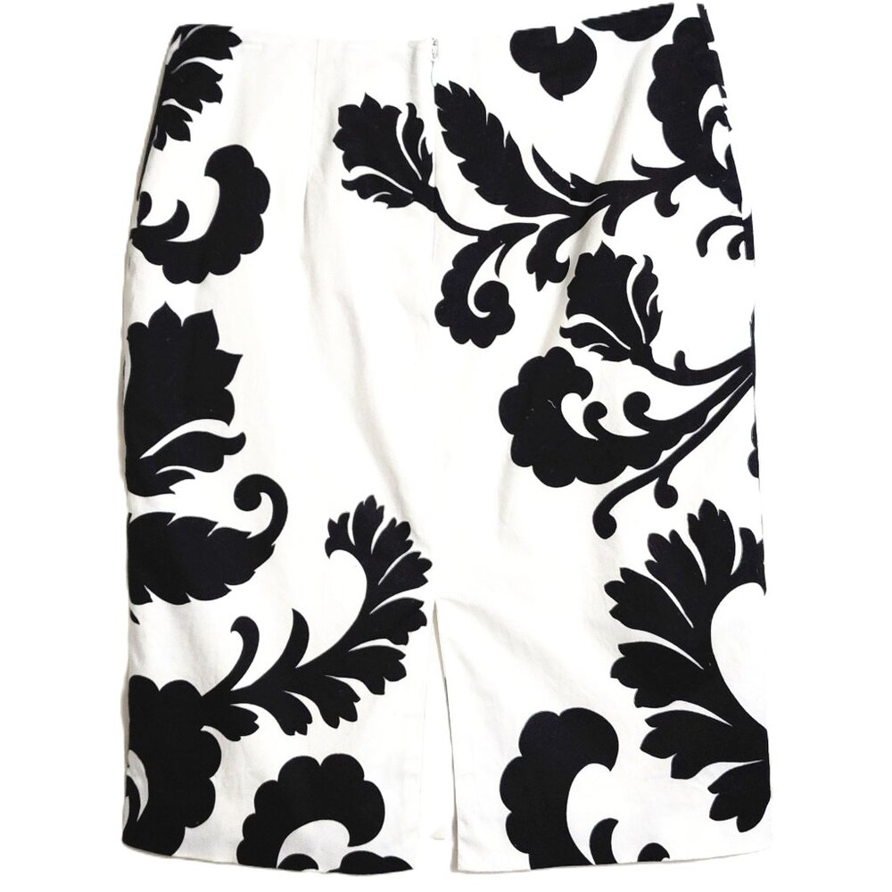 White House Black Market Women's Cotton Stretch White&Black Pencil Skirt Size 2 - Picture 6 of 7